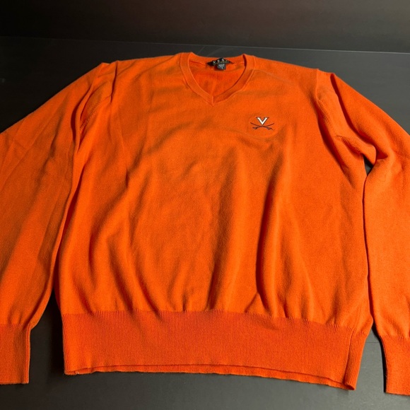 Vesi Sportswear Other - Vibrant Orange V-Neck Sweater for Men, Small, VA Cavaliers Logo